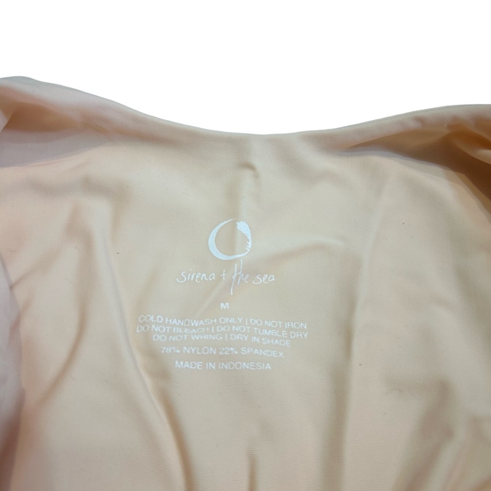 NWT Sirena + The Sea Cheeky One Piece with Woven Tie Blush Medium NO LONGER MADE - Picture 4 of 5